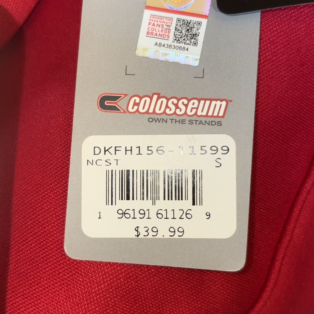 NWT mens sm Colosseum NC State Bold Red Sweatshirt- unisex womens med- Brandnew - Picture 3 of 12